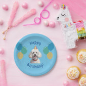 Blauer Welpenhund Birthday Paw-ty Pappteller (Party)