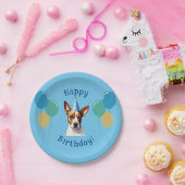 Blauer Welpenhund Birthday Paw-ty Pappteller (Party)