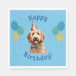 Blauer Welpenhund Birthday Paw-ty Serviette