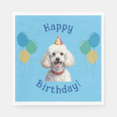 Blauer Welpenhund Birthday Paw-ty Serviette (Vorderseite)