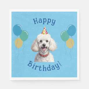 Blauer Welpenhund Birthday Paw-ty Serviette