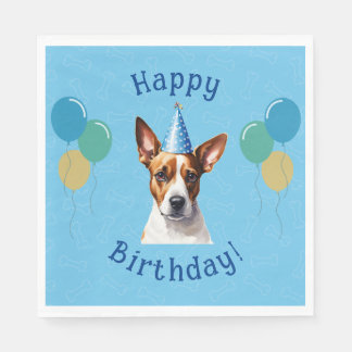 Blauer Welpenhund Birthday Paw-ty Serviette