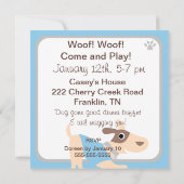 Blauer Welpenhund - individuelle Einladungen zum G (Rückseite)