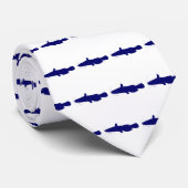 Blauer Wels-Streifen Krawatte (Gerollt)