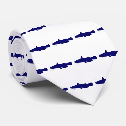 Blauer Wels-Streifen Krawatte (Gerollt)