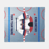 Blauer Wh| Roter Eishockeyrosa| Player Jersey Fleecedecke (Vorderseite (Horizontal))