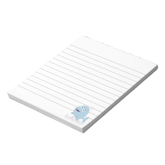 Blauer Whale Custom Lined Notizblock (Rotiert)