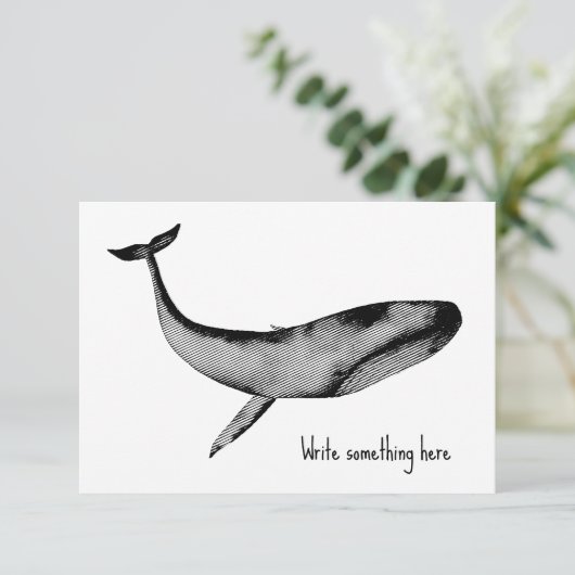 Blauer Whale Dankeskarte (Stehend Vorderseite)