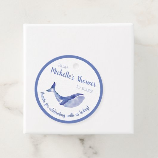 Blauer Whale Duschvorteil - Tag Geschenkanhänger (Beispiel)