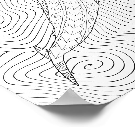 Blauer Whale Erwachsenenfarbposter Poster (Ecke)