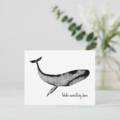 Blauer Whale RSVP Karte (Stehend Vorderseite)