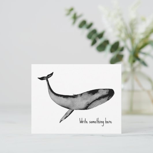 Blauer Whale RSVP Karte (Stehend Vorderseite)