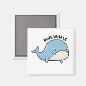 Blauer Whale Sad Whale Pun Magnet (Vorderseite/Rückseite)