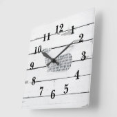 Blauer Whale Shiplap Rustikale Dekoration Quadratische Wanduhr (Winkel)