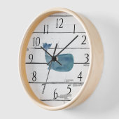 Blauer Whale Shiplap Rustikale Dekoration Uhr (Winkel)