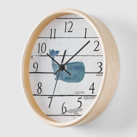 Blauer Whale Shiplap Rustikale Dekoration Uhr (Winkel)