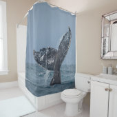 Blauer Whale Tale Ocean Animal Duschvorhang (Beispiel)
