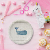 Blauer Whale Wasserfarbe Textur Pappteller (Party)