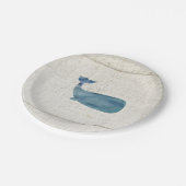 Blauer Whale Wasserfarbe Textur Pappteller (Schrägansicht)