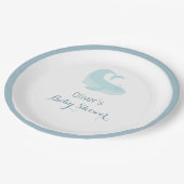 Blauer WhaleOcean Fish Baby Dusche Pappteller (Schrägansicht)