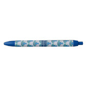 Blauer Whimsical Bird Muster Pen mit Name Kugelschreiber (Vorderseite)