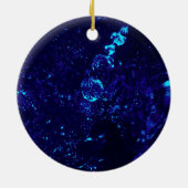 Blauer Whirlpool Bubbles Rund um Weihnachten Keramik Ornament (Hinten)