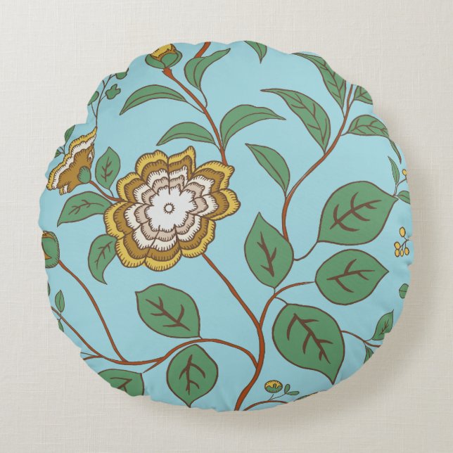 Blauer Whisky Grün Rundes Kissen (Vorderseite)