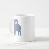 Blauer Widder-Silhouette-Aries-Kaffeebecher Kaffeetasse (Vorderseite Links)
