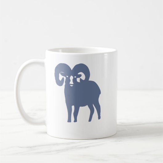 Blauer Widder-Silhouette-Aries-Kaffeebecher Kaffeetasse (Links)