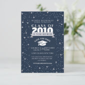 Blauer Wiedersehen-Design für jedes Jahr Einladung (Stehend Vorderseite)