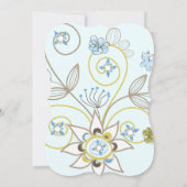 Blauer Wildblume Blumenjungen Dusche Einladung (Rückseite)