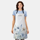 Blauer Wildblume Grandma Schürze (Getragen)