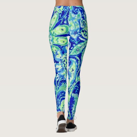 Blauer Wildblume Leggings (Rückseite)