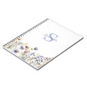 Blauer Wildblume Personalisiert Notizblock (Linke Seite)