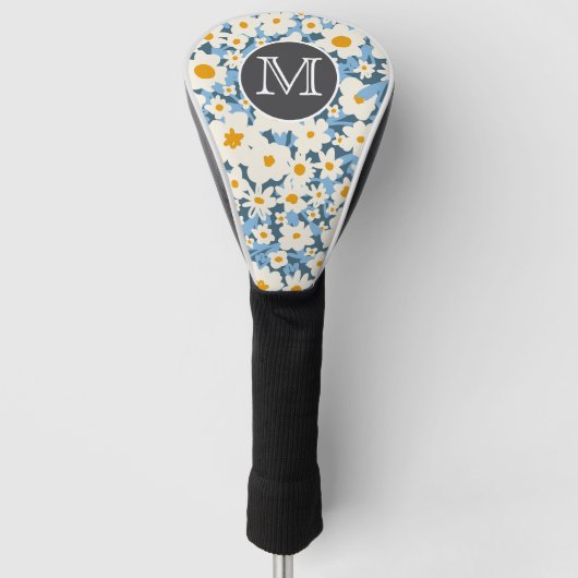 Blauer Wildblumen-Golf-Schutzbezug Golf Headcover (Vorderseite)