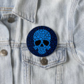 Blauer wilder Blumen-Schädel Button (Beispiel)