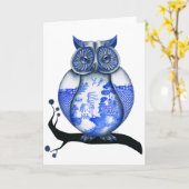 Blauer Wildhühner Karte (Gelbe Blume)