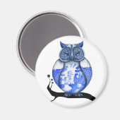 Blauer Wildhühner Magnet (Vorderseite/Rückseite)