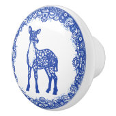 Blauer Wildwuchs Blütenfüßer Gesichter Verlassen Keramikknauf (Rechts)