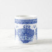 Blauer Willow Bunny Rabbit FloraI Insel der Tiere Kaffeetasse (Mittel)