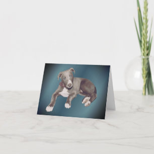 Blauer Windhund-Welpe Personalisierte Notiz Karte