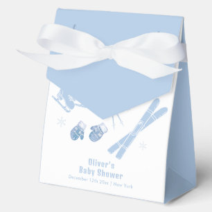 Blauer Winter Après Bébé Ski-Junge Baby Shower Geschenkschachtel