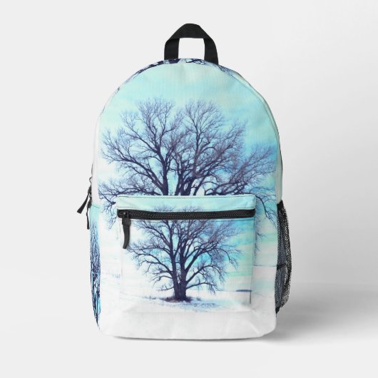 Blauer Winter Bedruckter Rucksack (Vorderseite)