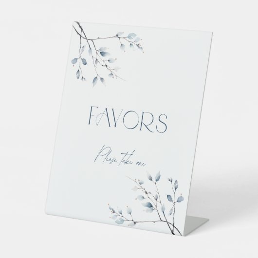 Blauer Winter Botanische Favoriten Sockelschild (Vorderseite)