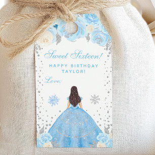 Blauer Winter Braunhaarige Haarprinzessin Sweet Si Geschenkanhänger