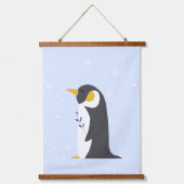 Blauer Winter | Dekor des Polarktischen Kinderzimm Wandteppich Mit Holzrahmen (Vorderseite)