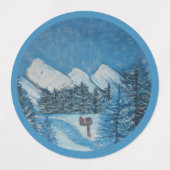 Blauer Winter- Etiketten (Design 2)