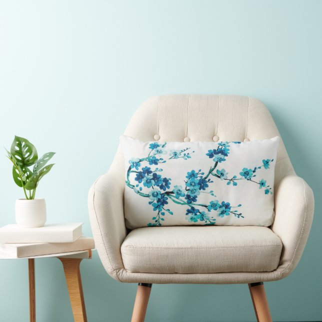 Blauer Winter | Floral Lendenkissen (Stuhl )