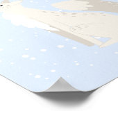 Blauer Winter | Fox Arctic Animal Kinderzimmer Dec Poster (Ecke)