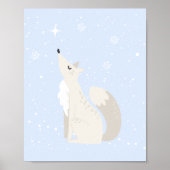 Blauer Winter | Fox Arctic Animal Kinderzimmer Dec Poster (Vorne)